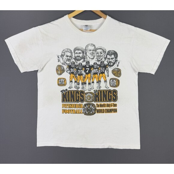 Vintage Y2K Pittsburgh Steelers Football NFL Kings Of Rings Caricature Rare Tee - Picture 1 of 16